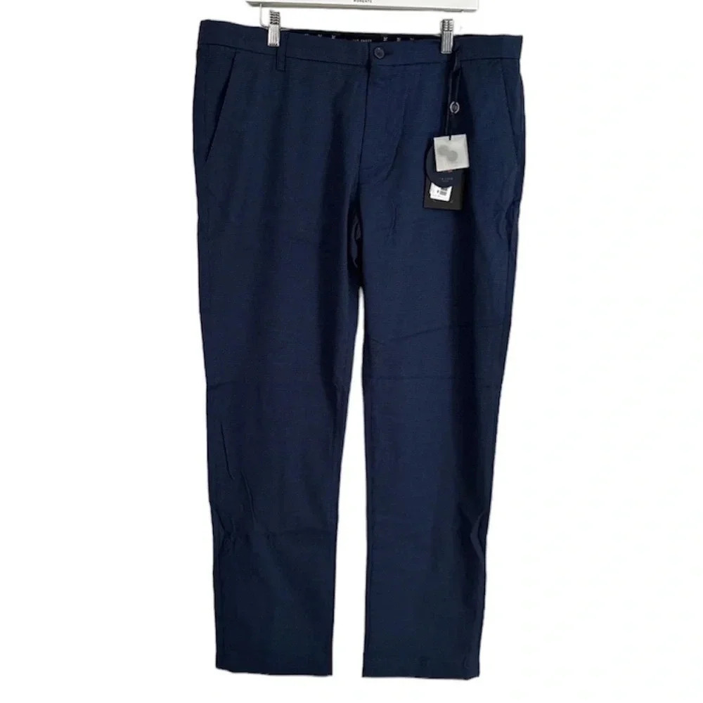 Ted Baker London Slim Fit Semi Plain Trouser Navy Size 38R Men's NWT